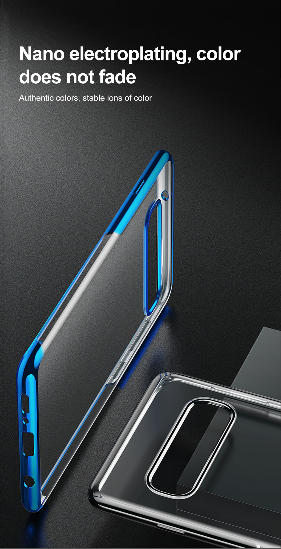 Carcasă Baseus, din plastic transparent, cu ramă, pentru Samsung Galaxy S10 Plus - negru