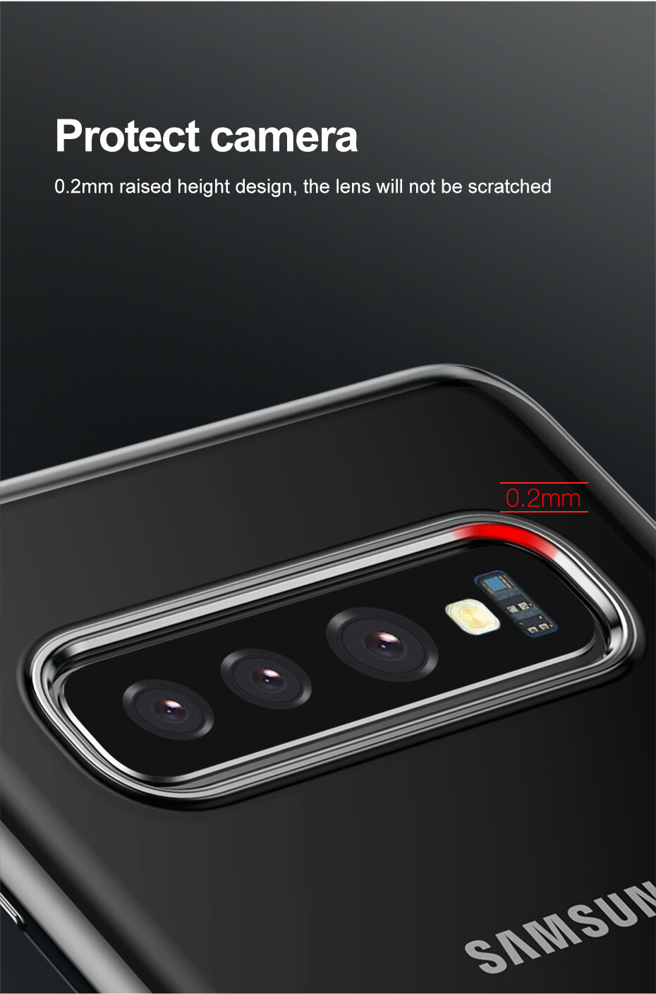 Carcasă Baseus, din plastic transparent, cu ramă, pentru Samsung Galaxy S10 Plus - negru