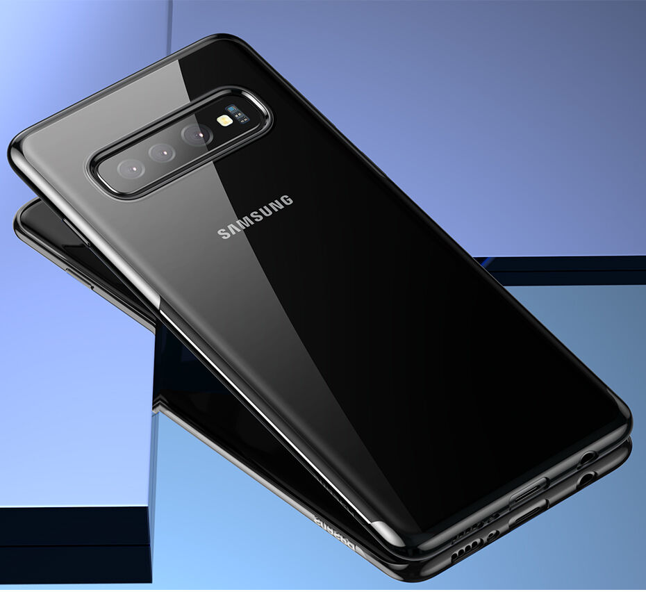 Carcasă Baseus, din plastic transparent, cu ramă, pentru Samsung Galaxy S10 - negru