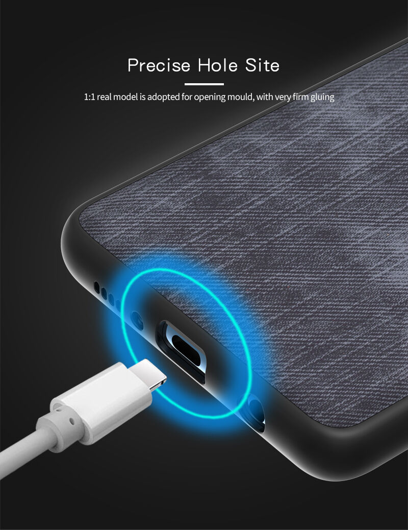 Husă de protecție din piele, cu textură denim, pentru Samsung Galaxy S10 Plus - albastru închis
