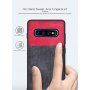 Husă de protecție din piele, cu textură denim, pentru Samsung Galaxy S10 Plus - albastru închis