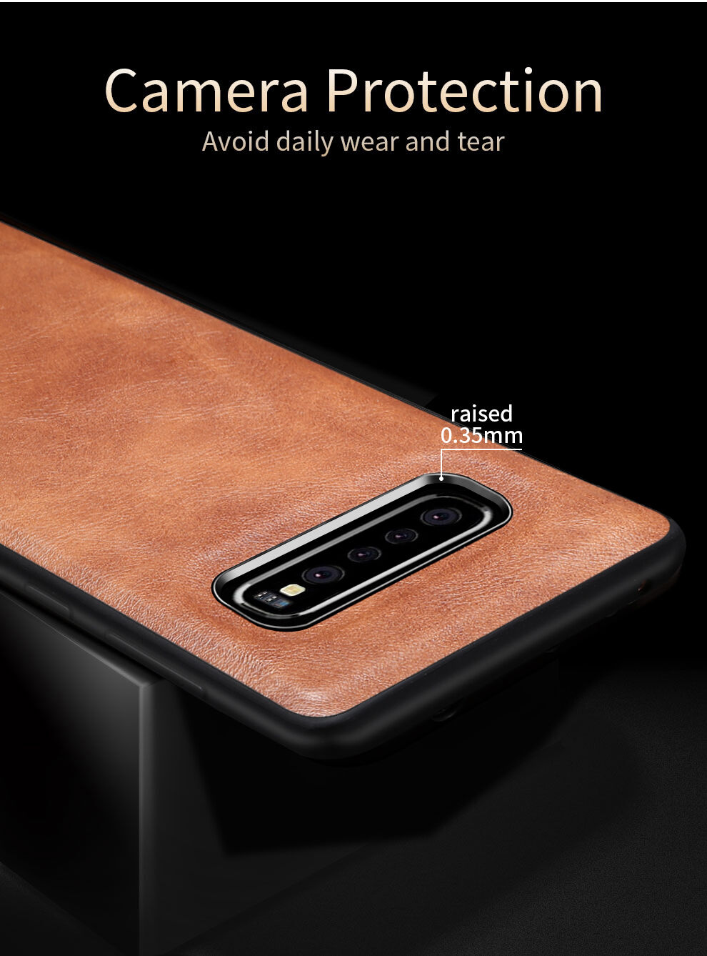 Carcasă X-Level cu suprafață din piele, pentru Samsung Galaxy S10 - negru