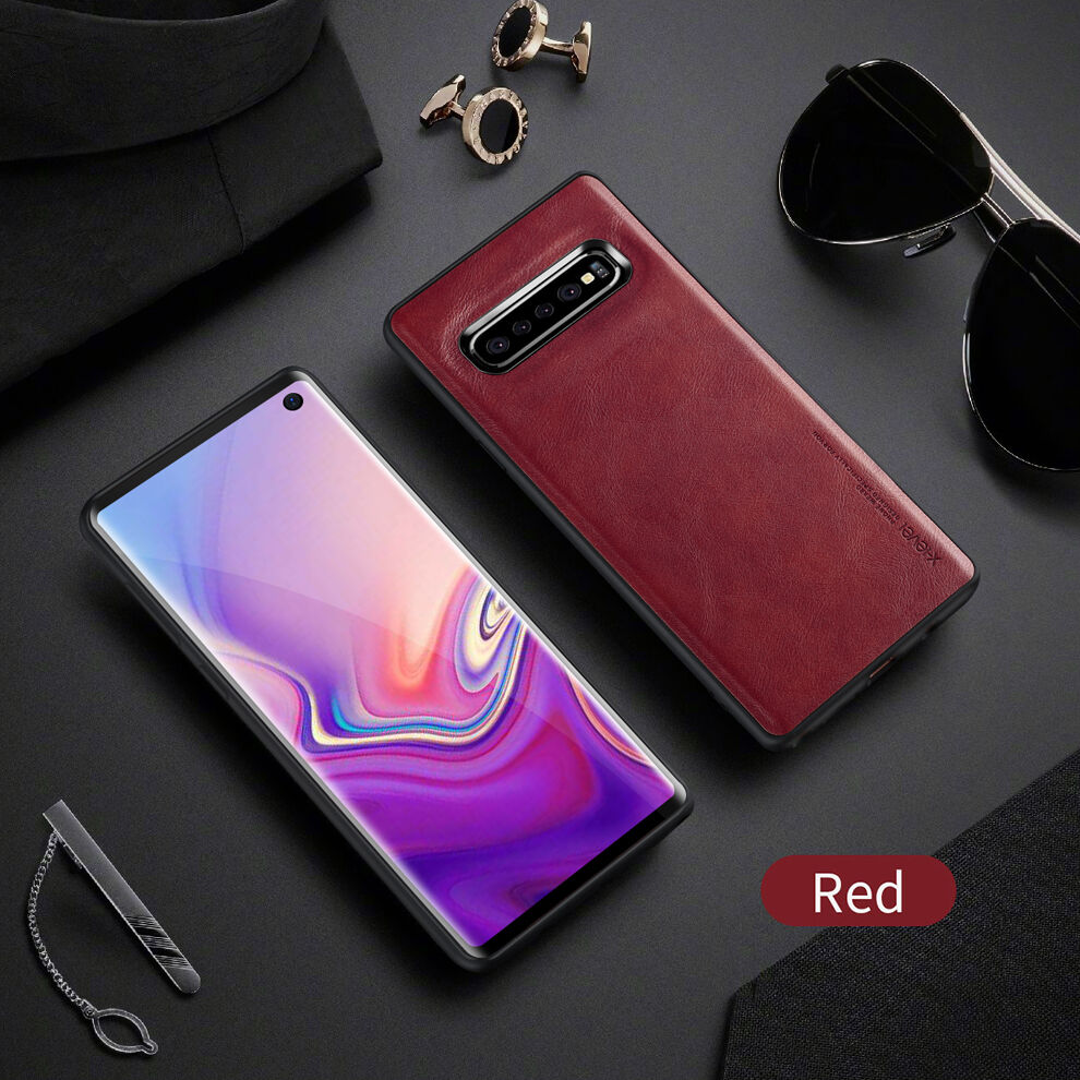 Carcasă X-Level cu suprafață din piele, pentru Samsung Galaxy S10 - negru