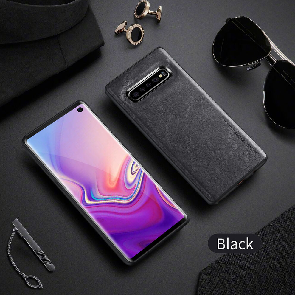 Carcasă X-Level cu suprafață din piele, pentru Samsung Galaxy S10 - maro