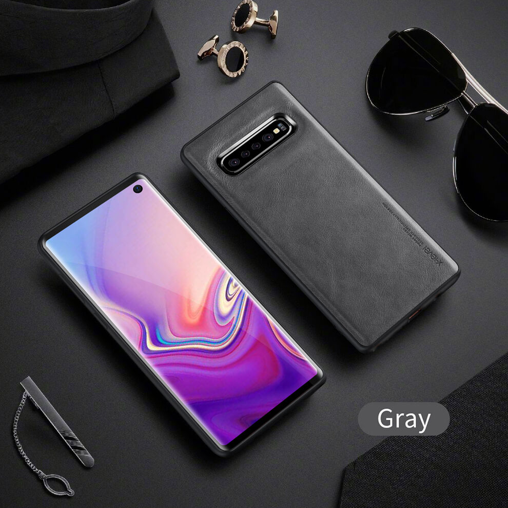 Carcasă X-Level cu suprafață din piele, pentru Samsung Galaxy S10 - maro