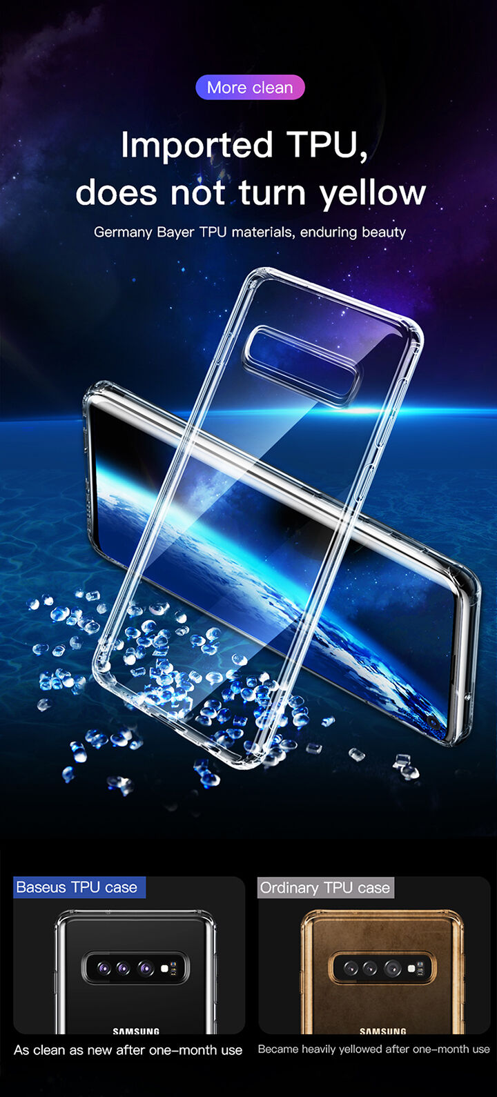 Carcasă de protecție Baseus, din plastic, pentru Samsung Galaxy S10 - transparent