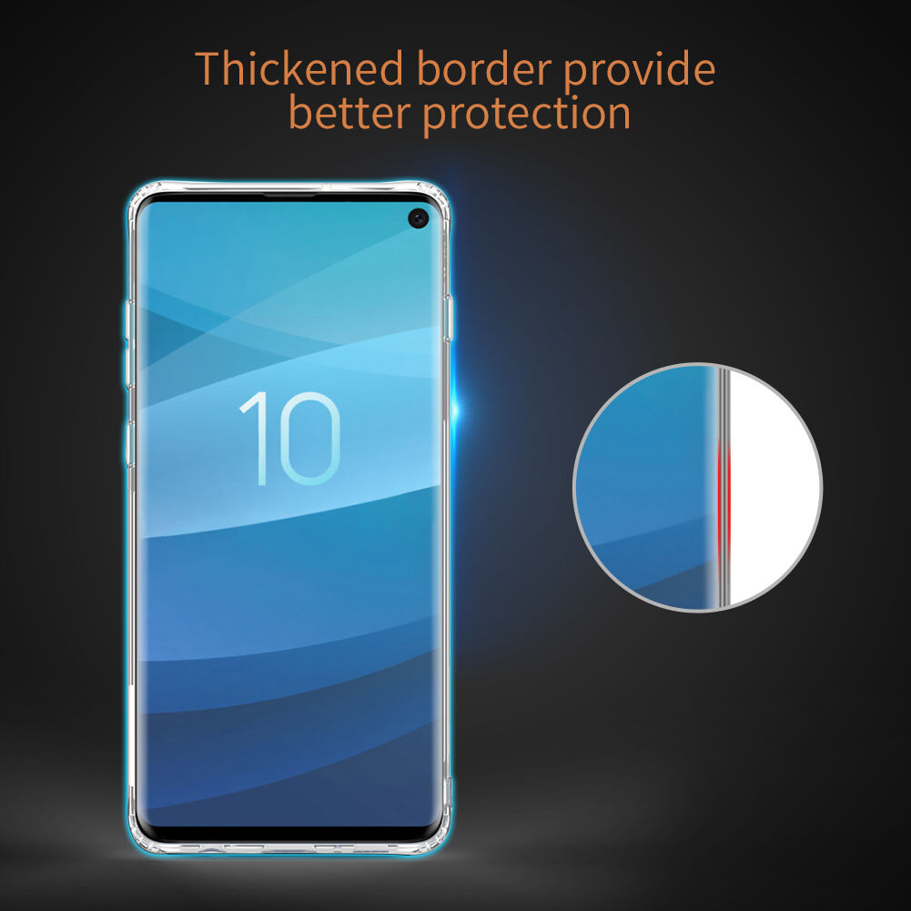 Carcasă Nillkin din plastic moale transparent, pentru Samsung Galaxy S10 - auriu