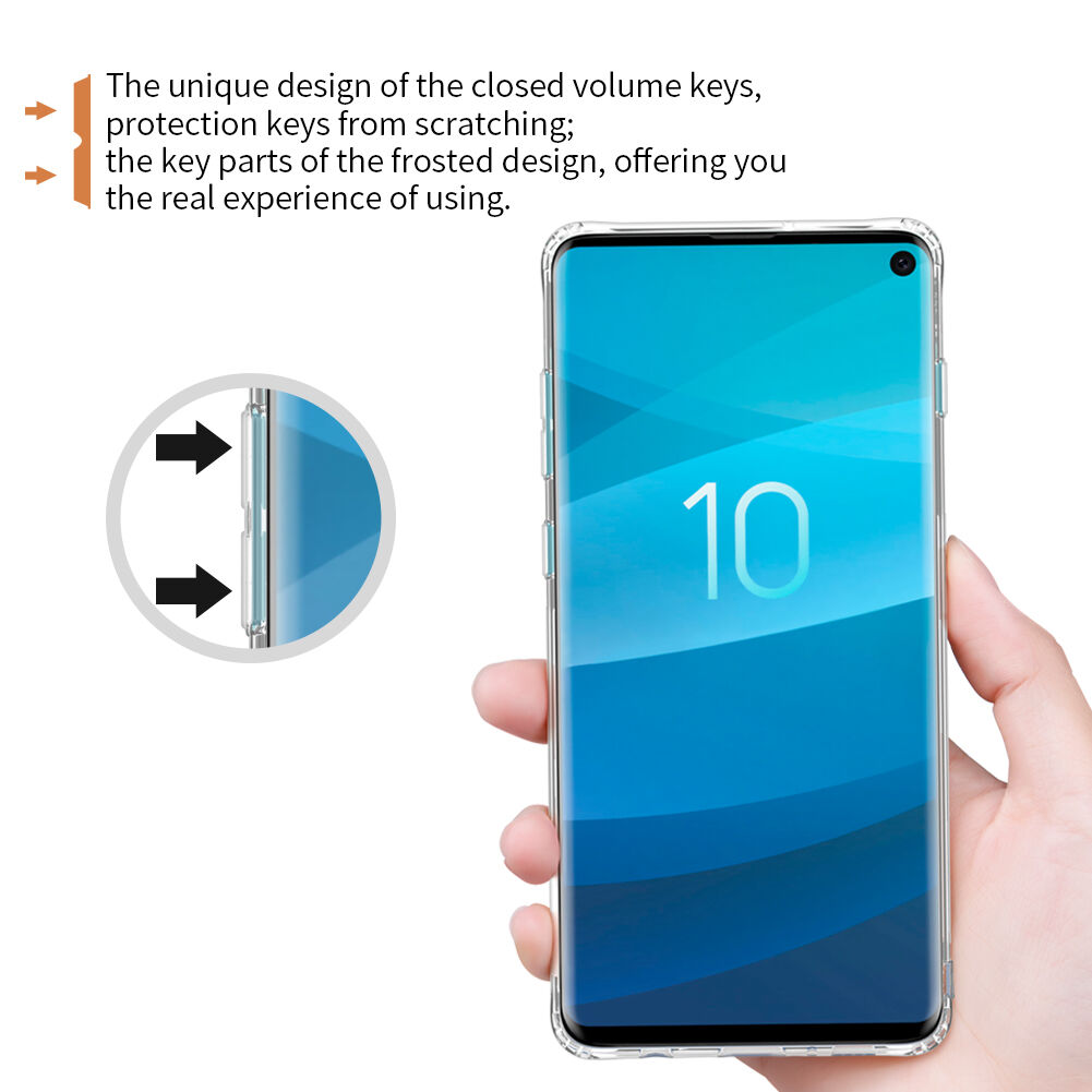 Carcasă Nillkin din plastic moale transparent, pentru Samsung Galaxy S10 - gri