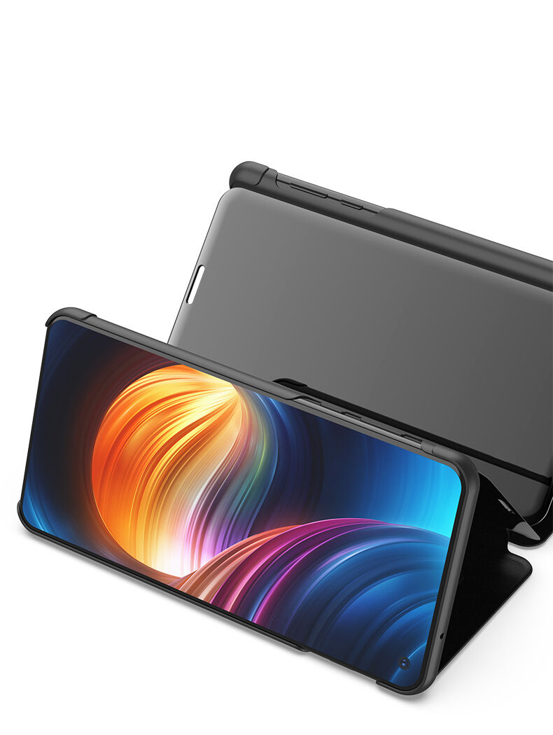 Husă tip oglindă, din piele, pentru Samsung Galaxy S10 - negru