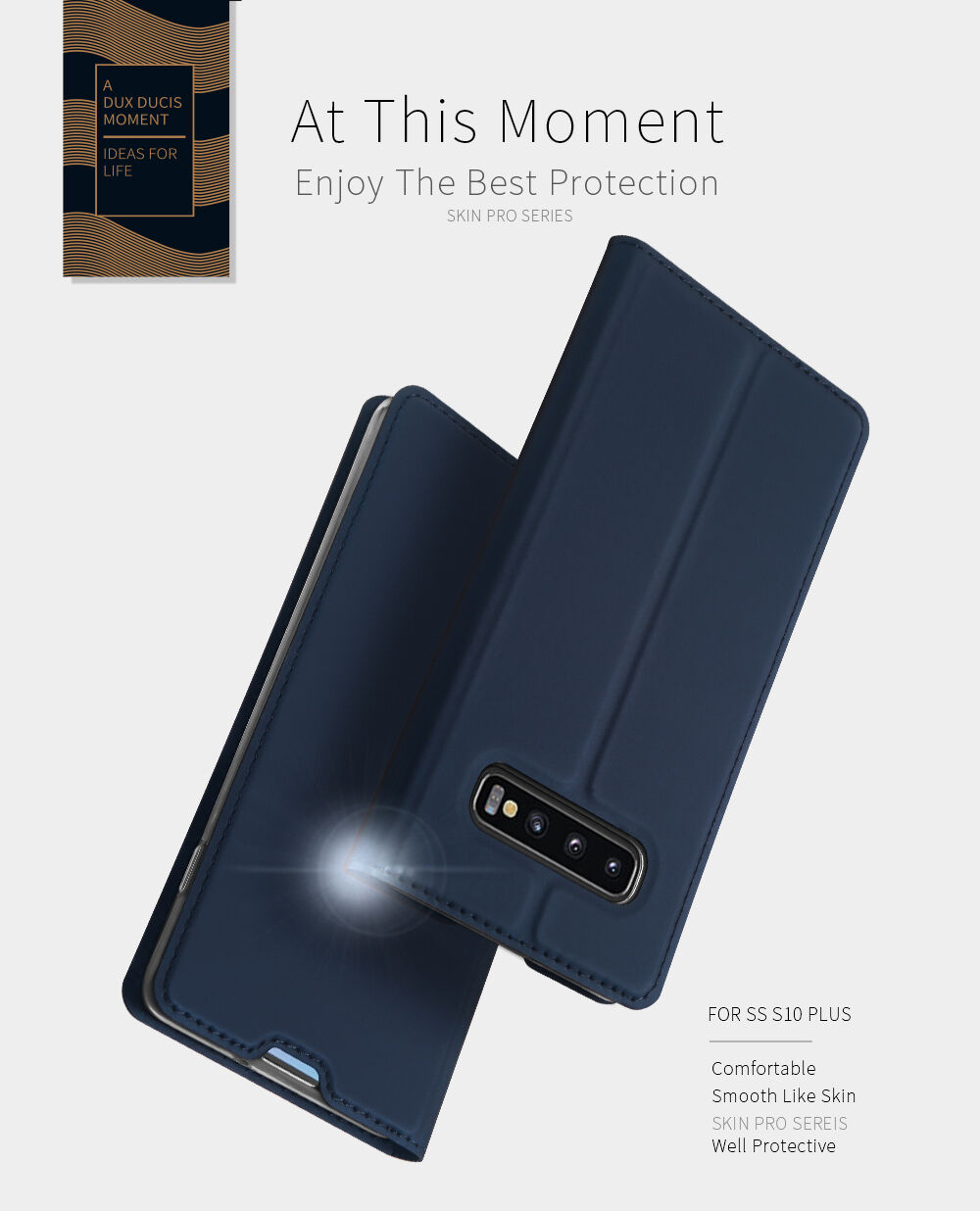 Husă flip Dux Ducis Skin Pro, pentru Samsung Galaxy S10 Plus - negru