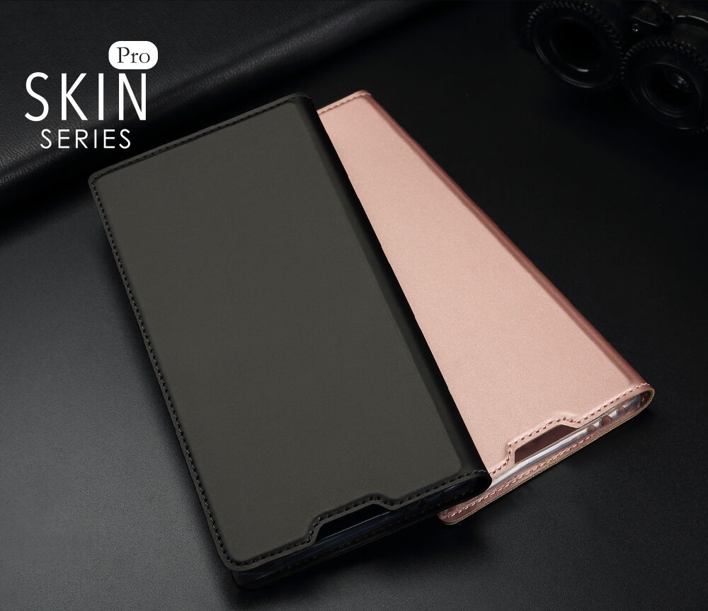 Husă din piele Dux Ducis, cu buzunar de carduri, pentru Xiaomi Redmi Note 7 - auriu