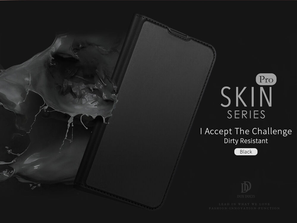 Husă din piele Dux Ducis, cu buzunar de carduri, pentru Xiaomi Redmi Note 7 - roz-auriu