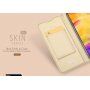 Husă din piele Dux Ducis, cu buzunar de carduri, pentru Xiaomi Redmi Note 7 - roz-auriu