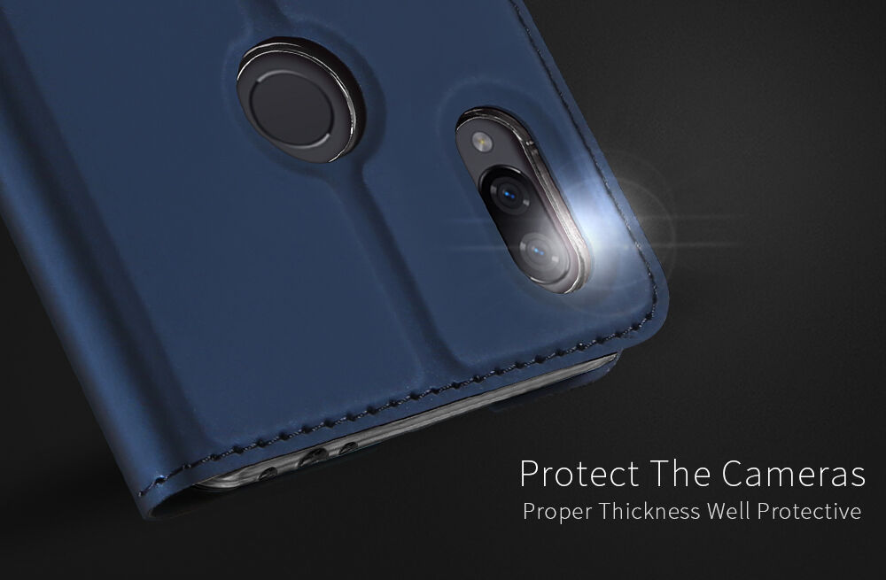 Husă din piele Dux Ducis, cu buzunar de carduri, pentru Xiaomi Redmi Note 7 - roz-auriu