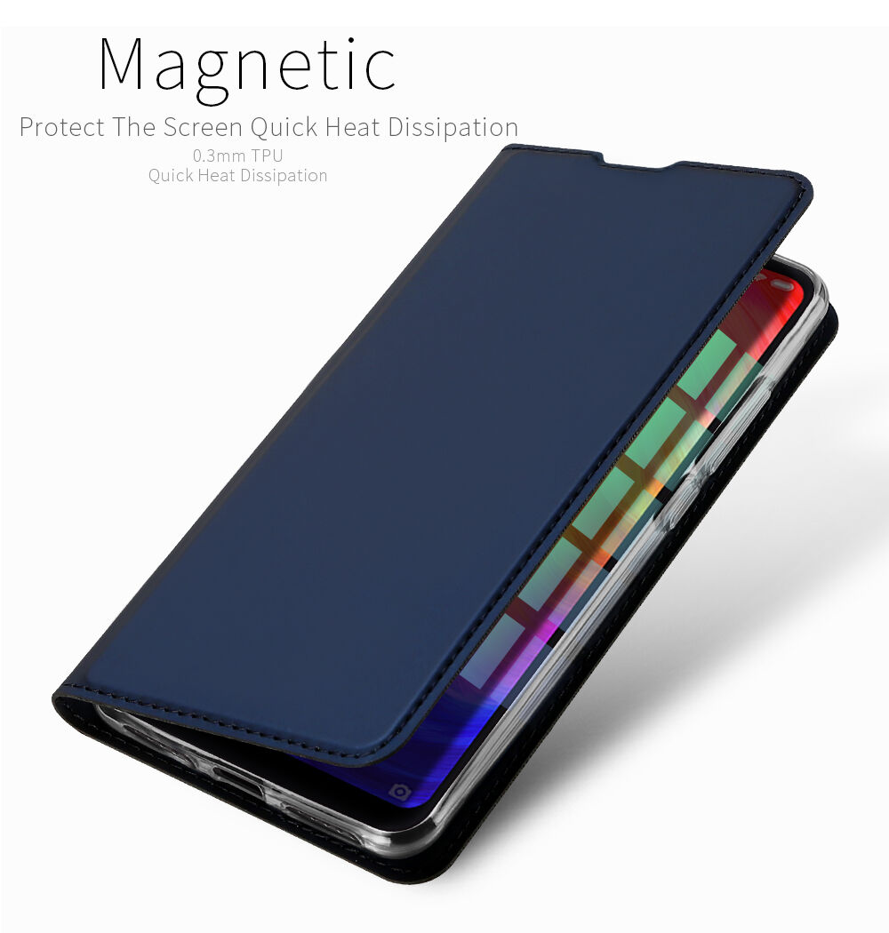 Husă din piele Dux Ducis, cu buzunar de carduri, pentru Xiaomi Redmi Note 7 - roz-auriu