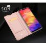 Husă din piele Dux Ducis, cu buzunar de carduri, pentru Xiaomi Redmi Note 7 - roz-auriu