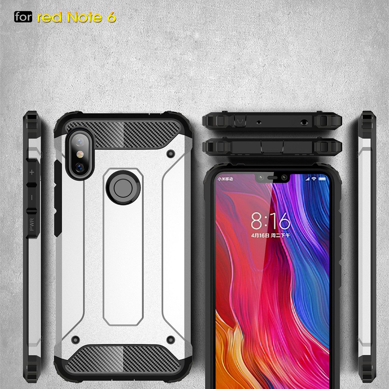 Carcasă super rezistentă Armor, pentru Xiaomi Redmi Note 6 Pro - albastru