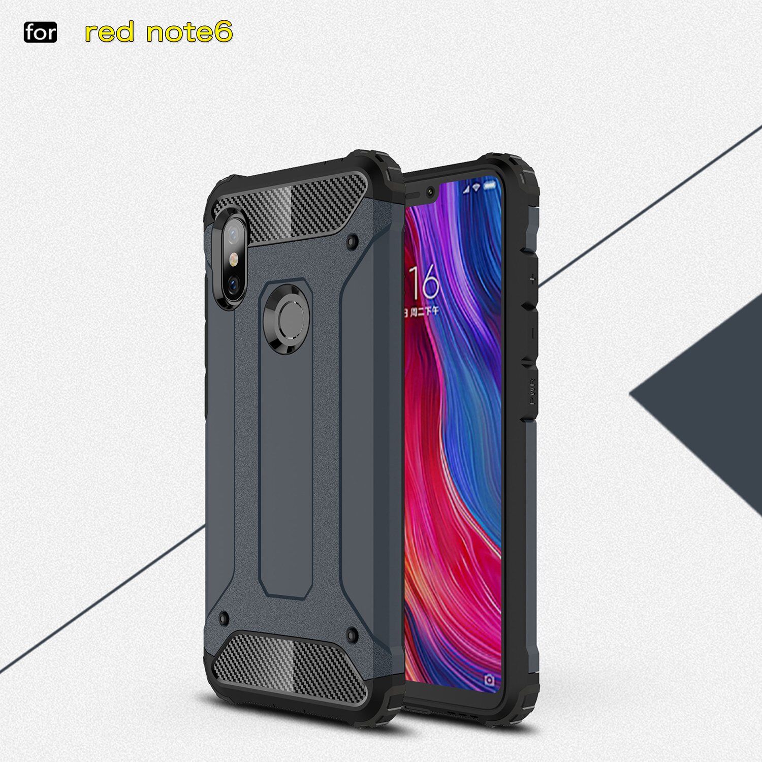 Carcasă super rezistentă Armor, pentru Xiaomi Redmi Note 6 Pro - albastru