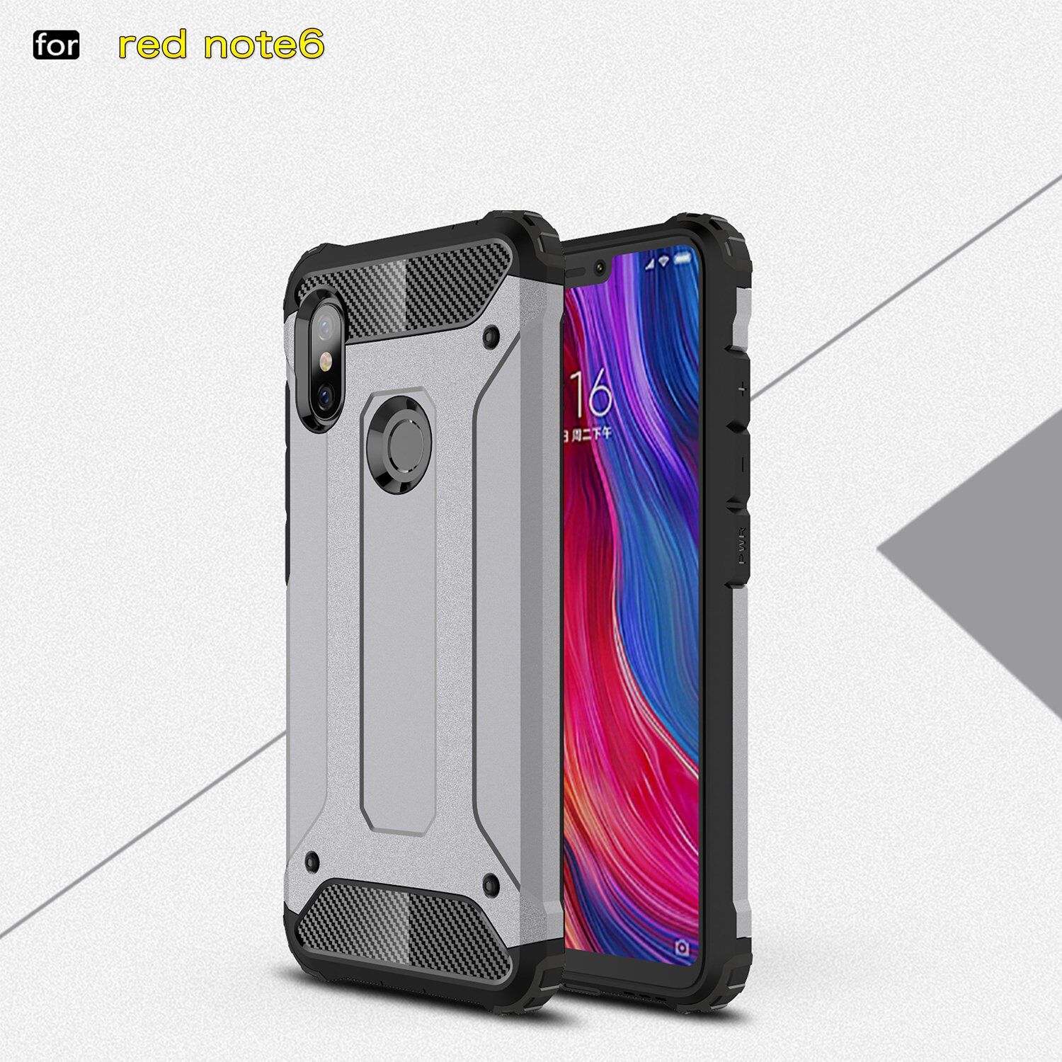 Carcasă super rezistentă Armor, pentru Xiaomi Redmi Note 6 Pro - roșu