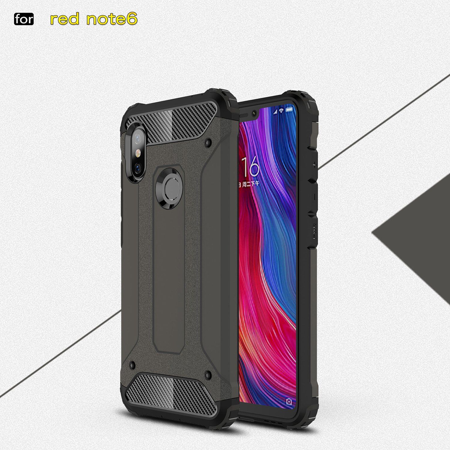 Carcasă super rezistentă Armor, pentru Xiaomi Redmi Note 6 Pro - roșu