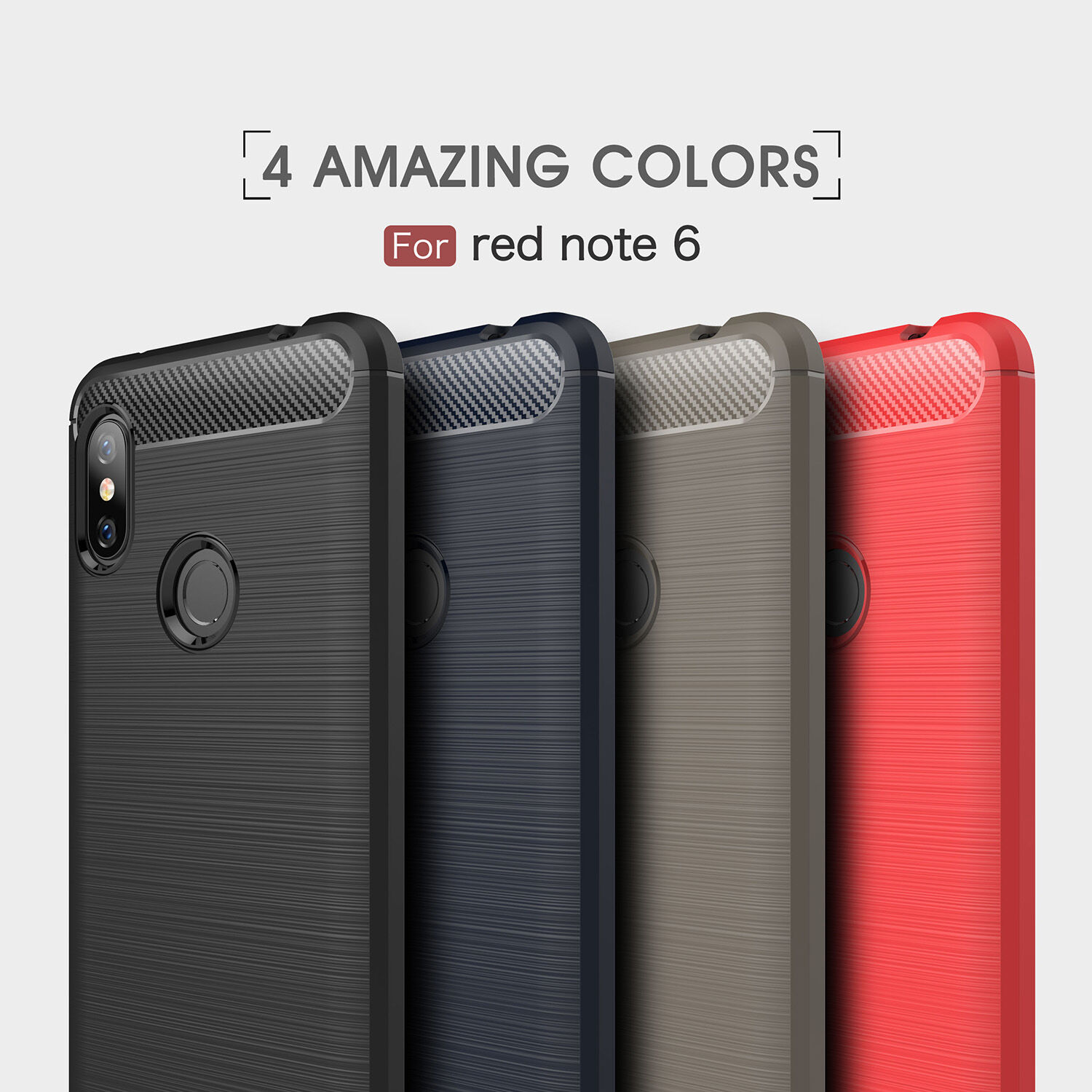 Carcasă de protecție cu textură șlefuită, pentru Xiaomi Redmi Note 6 Pro - albastru închis