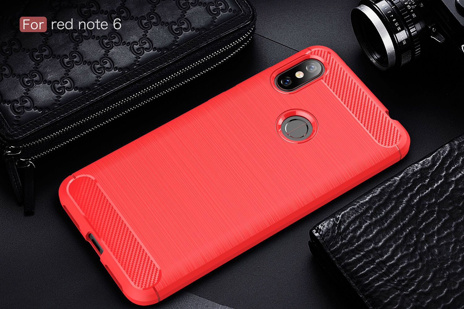 Carcasă de protecție cu textură șlefuită, pentru Xiaomi Redmi Note 6 Pro - gri Carcasă de protecție cu textură șlefuită, pentru Xiaomi Redmi Note 6 Pro - gri