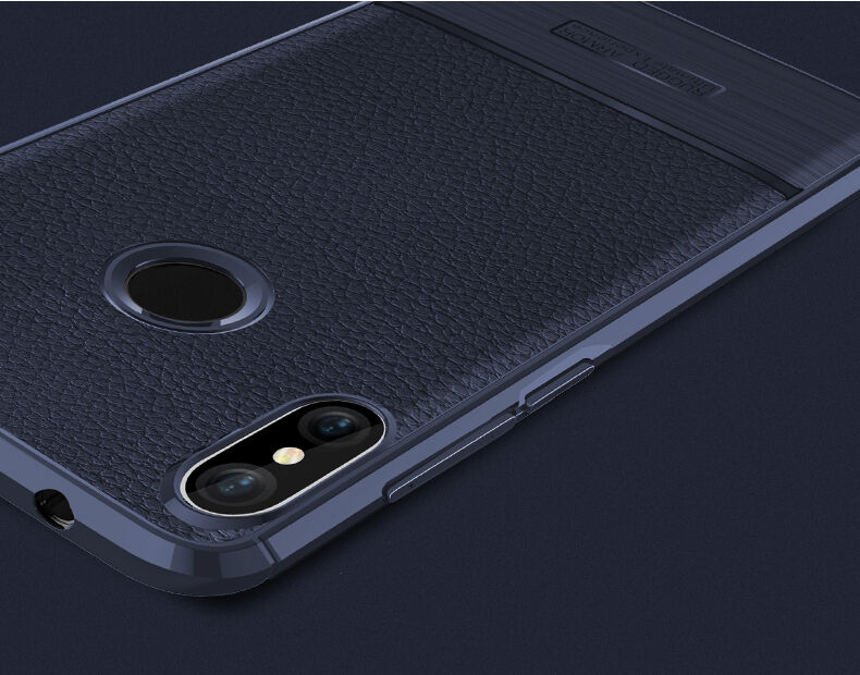 Carcasă cu textură din piele șlefuită, pentru Xiaomi Mi A2 Lite - negru
