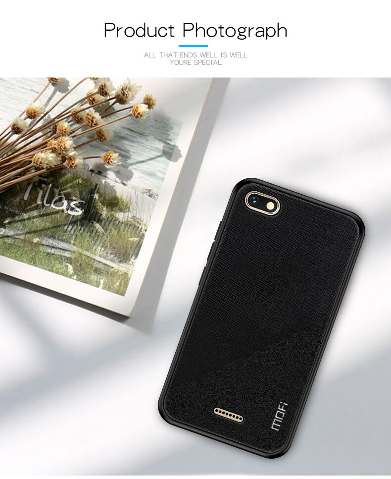 Husă de protecție Mofi, din plastic și textil, pentru Xiaomi Redmi 6 - albastru