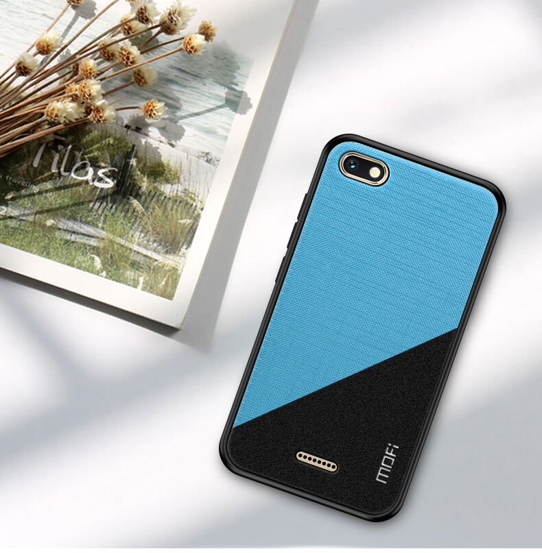 Husă de protecție Mofi, din plastic și textil, pentru Xiaomi Redmi 6 - albastru