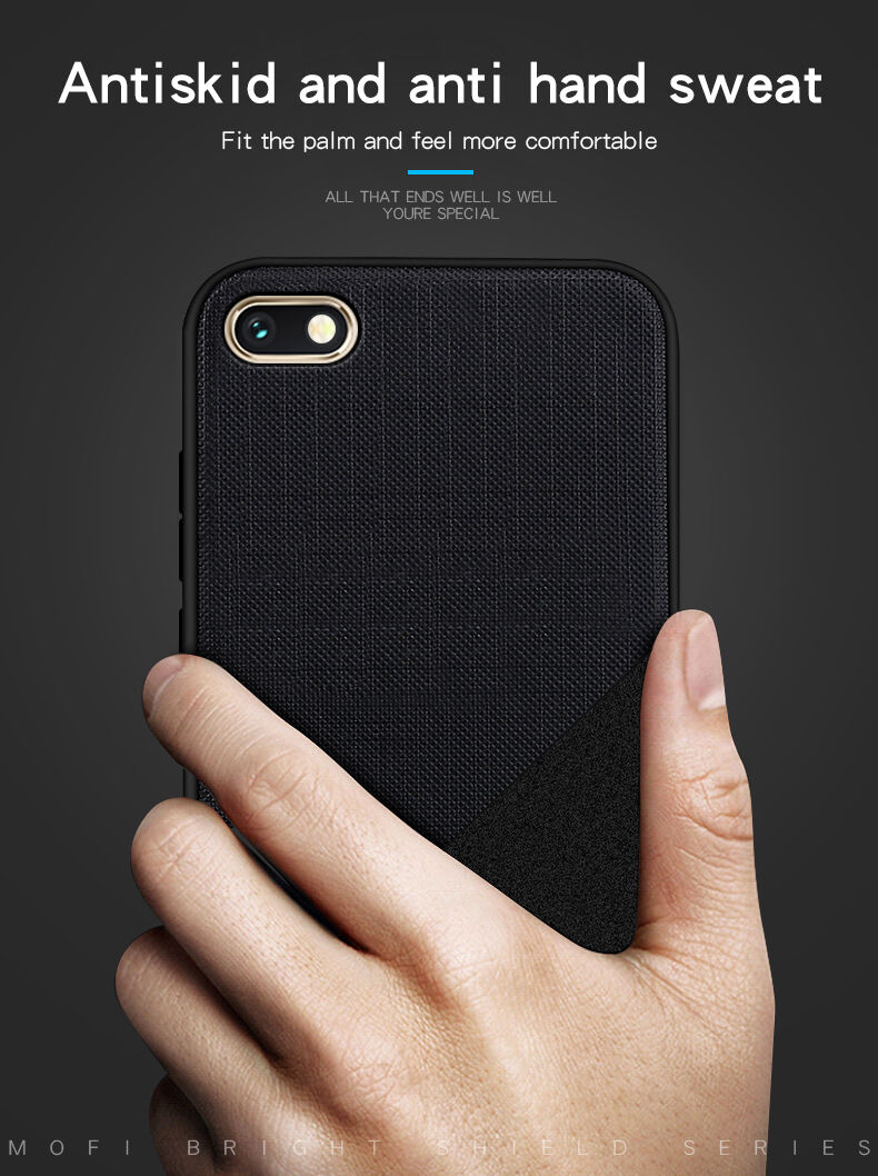 Husă de protecție Mofi, din plastic și textil, pentru Xiaomi Redmi 6 - albastru