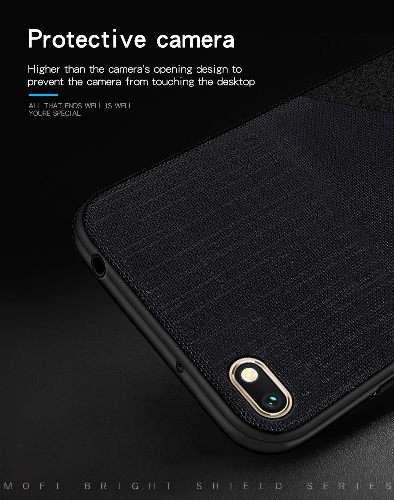 Husă de protecție Mofi, din plastic și textil, pentru Xiaomi Redmi 6 - albastru