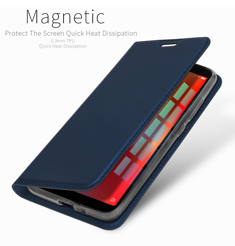 Husă de protecție Dux Ducis, din piele, pentru Xiaomi Redmi 6 - albastru închis