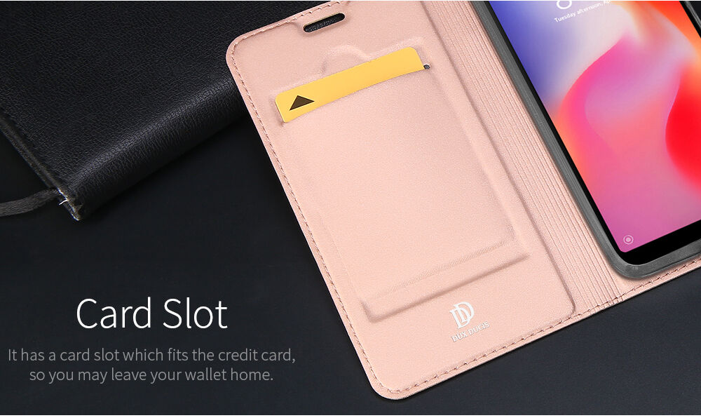 Husă de protecție Dux Ducis, din piele, pentru Xiaomi Redmi 6 - albastru închis