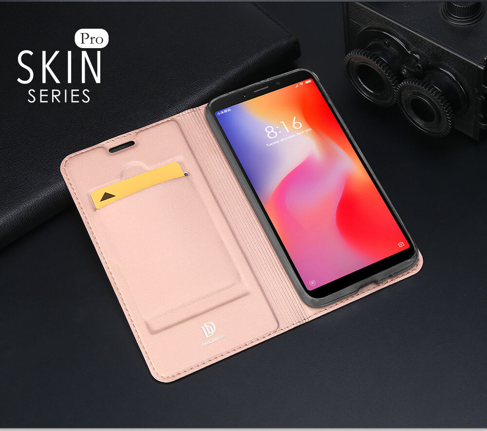 Husă de protecție Dux Ducis, din piele, pentru Xiaomi Redmi 6 - albastru închis