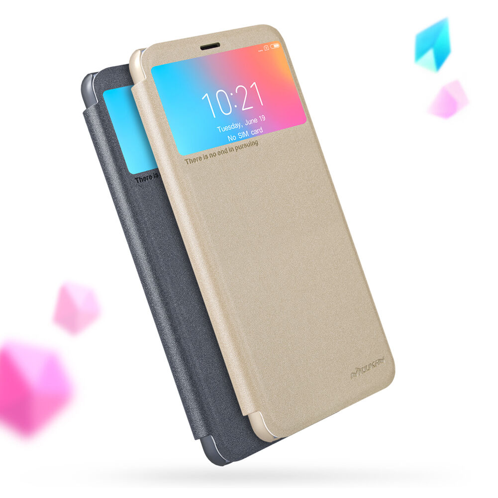 Husă de protecție Nillkin, din piele, cu fereastră, pentru Xiaomi Redmi 6 - gri