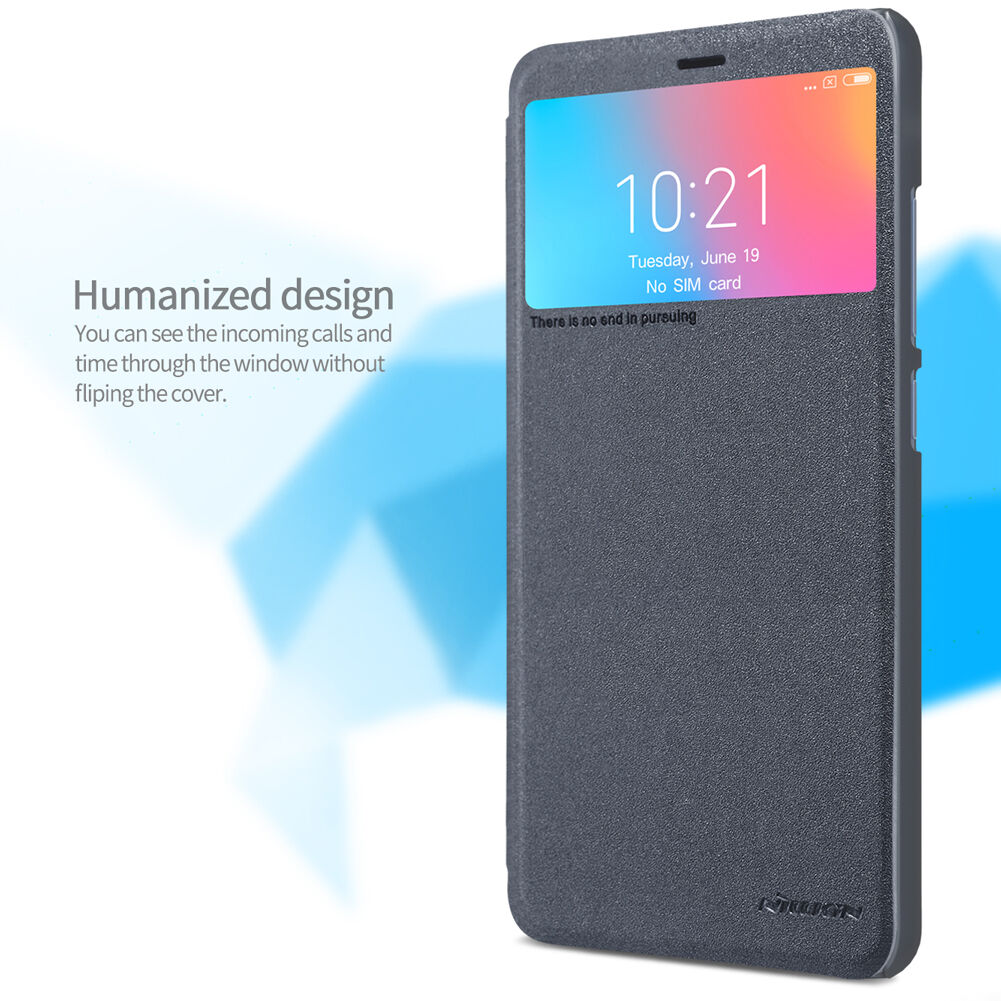 Husă de protecție Nillkin, din piele, cu fereastră, pentru Xiaomi Redmi 6 - gri