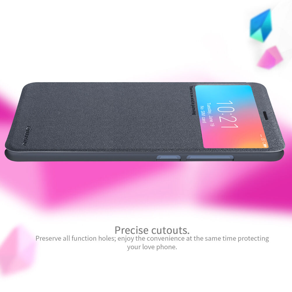 Husă de protecție Nillkin, din piele, cu fereastră, pentru Xiaomi Redmi 6 - gri