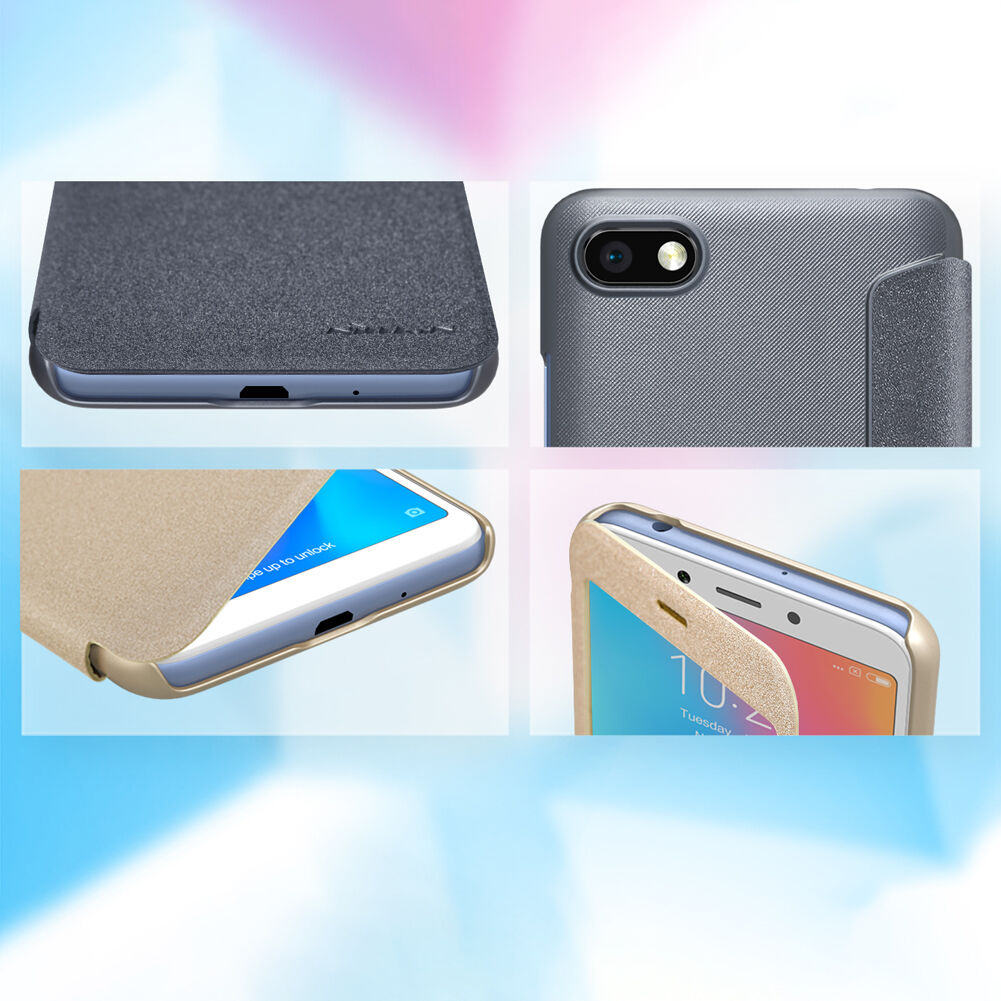 Husă de protecție Nillkin, din piele, cu fereastră, pentru Xiaomi Redmi 6 - gri