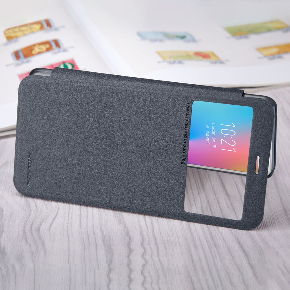 Husă de protecție Nillkin, din piele, cu fereastră, pentru Xiaomi Redmi 6 - gri