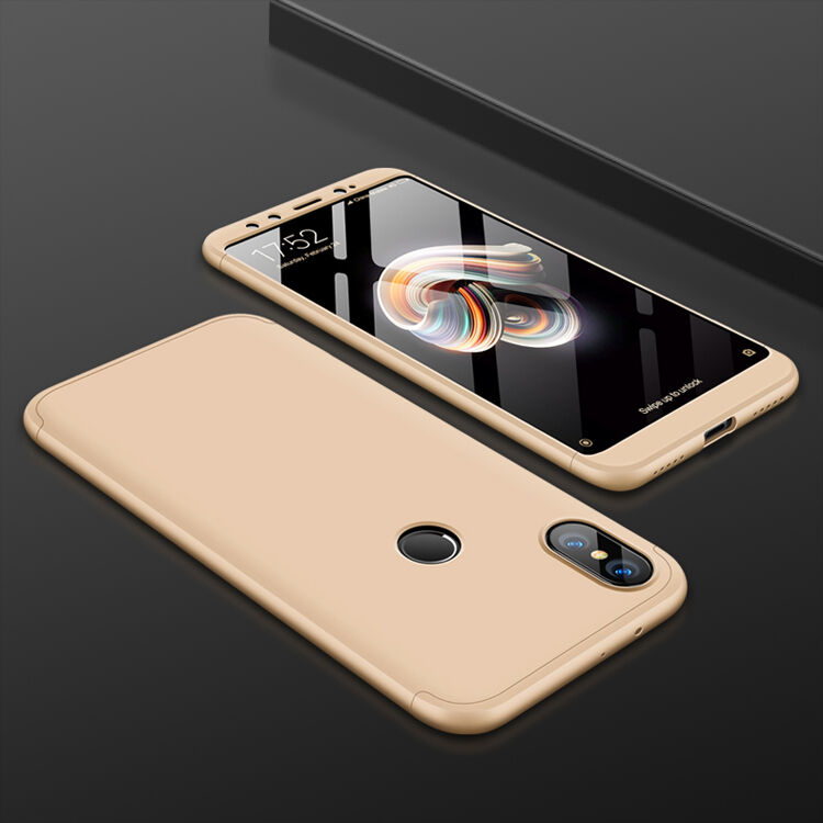 Husă de protecție GKK, de spate și față, pentru Xiaomi Mi A2 - roz-auriu
