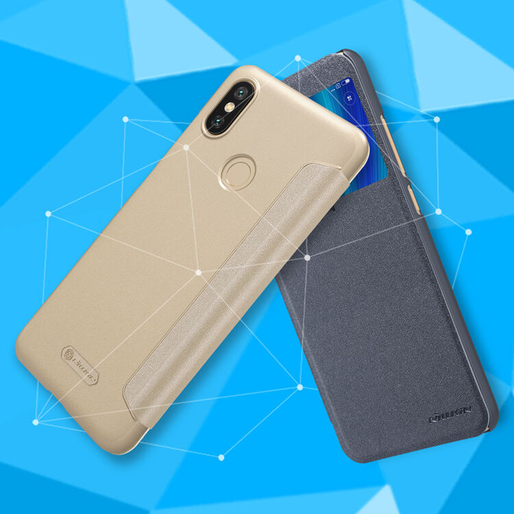 Husă de protecție Nillkin, cu fereastră, pentru Xiaomi Mi A2 - auriu