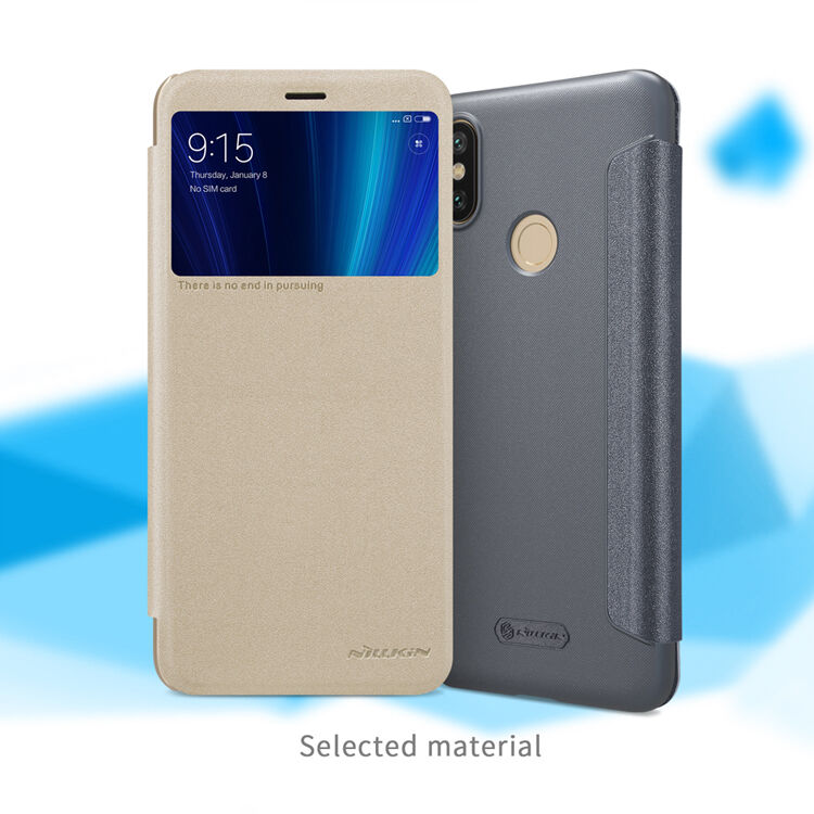 Husă de protecție Nillkin, cu fereastră, pentru Xiaomi Mi A2 - auriu