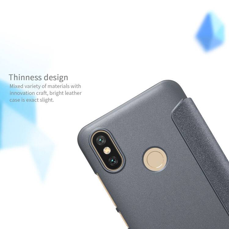 Husă de protecție Nillkin, cu fereastră, pentru Xiaomi Mi A2 - auriu