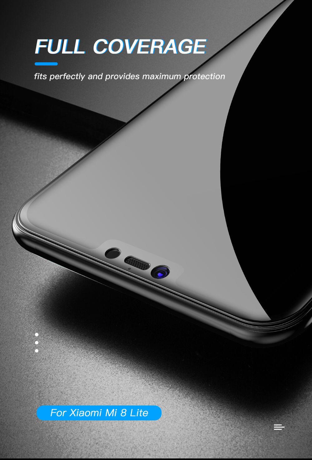 Sticlă durificată 3D Amorus pentru Xiaomi Mi 8 Lite - negru