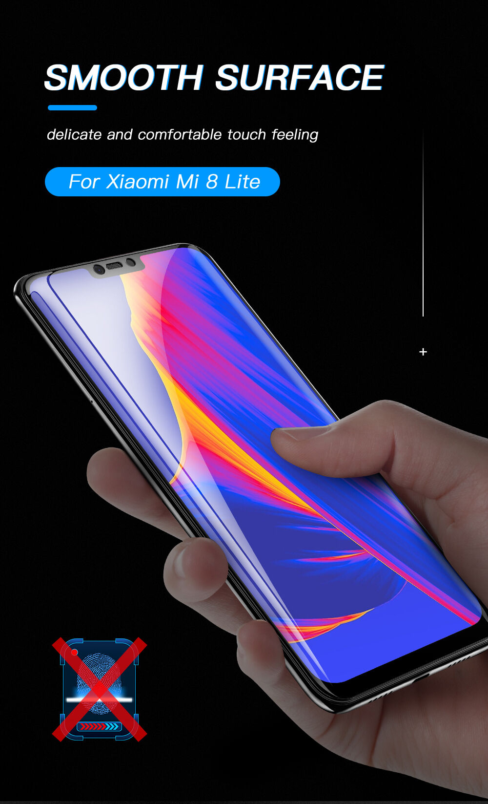 Sticlă durificată 3D Amorus pentru Xiaomi Mi 8 Lite - negru