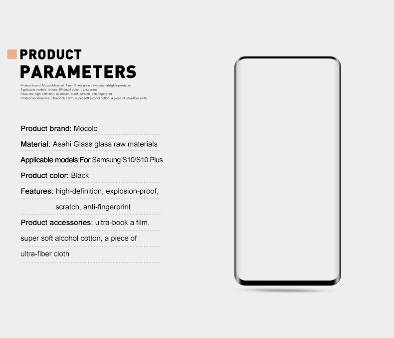 Sticlă durificată 3D Mocolo pentru Samsung Galaxy S10 Plus - negru