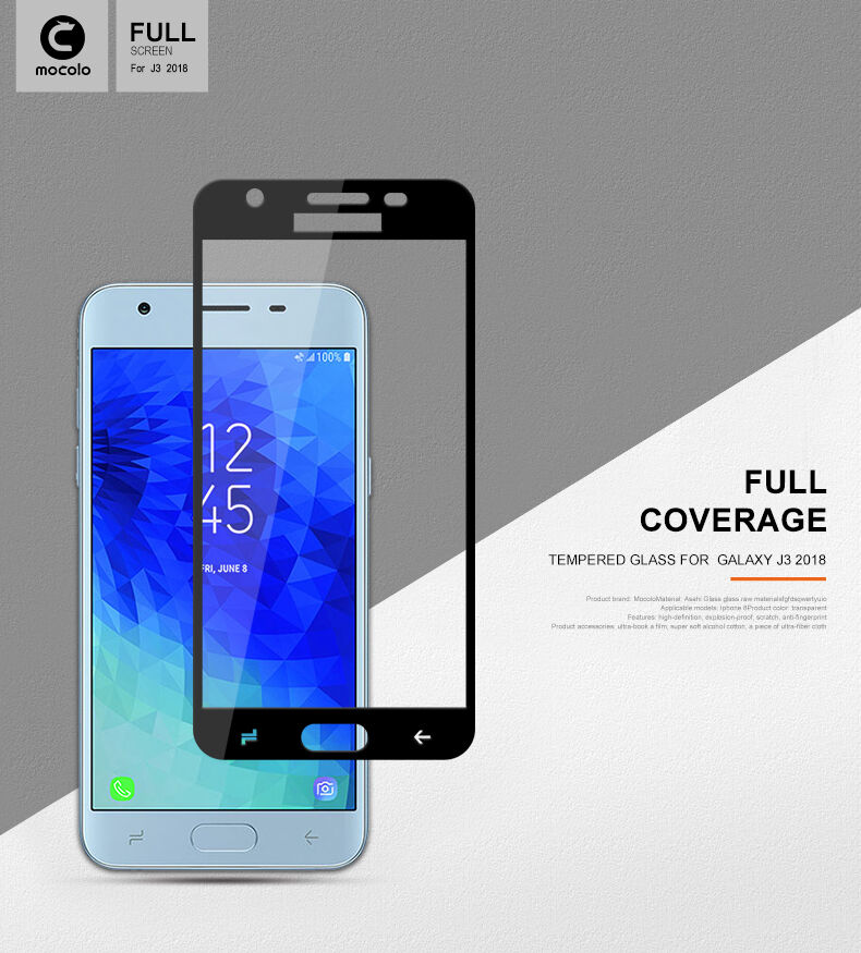Sticlă durificată 3D Mocolo pentru Samsung Galaxy J3 (2018) - negru