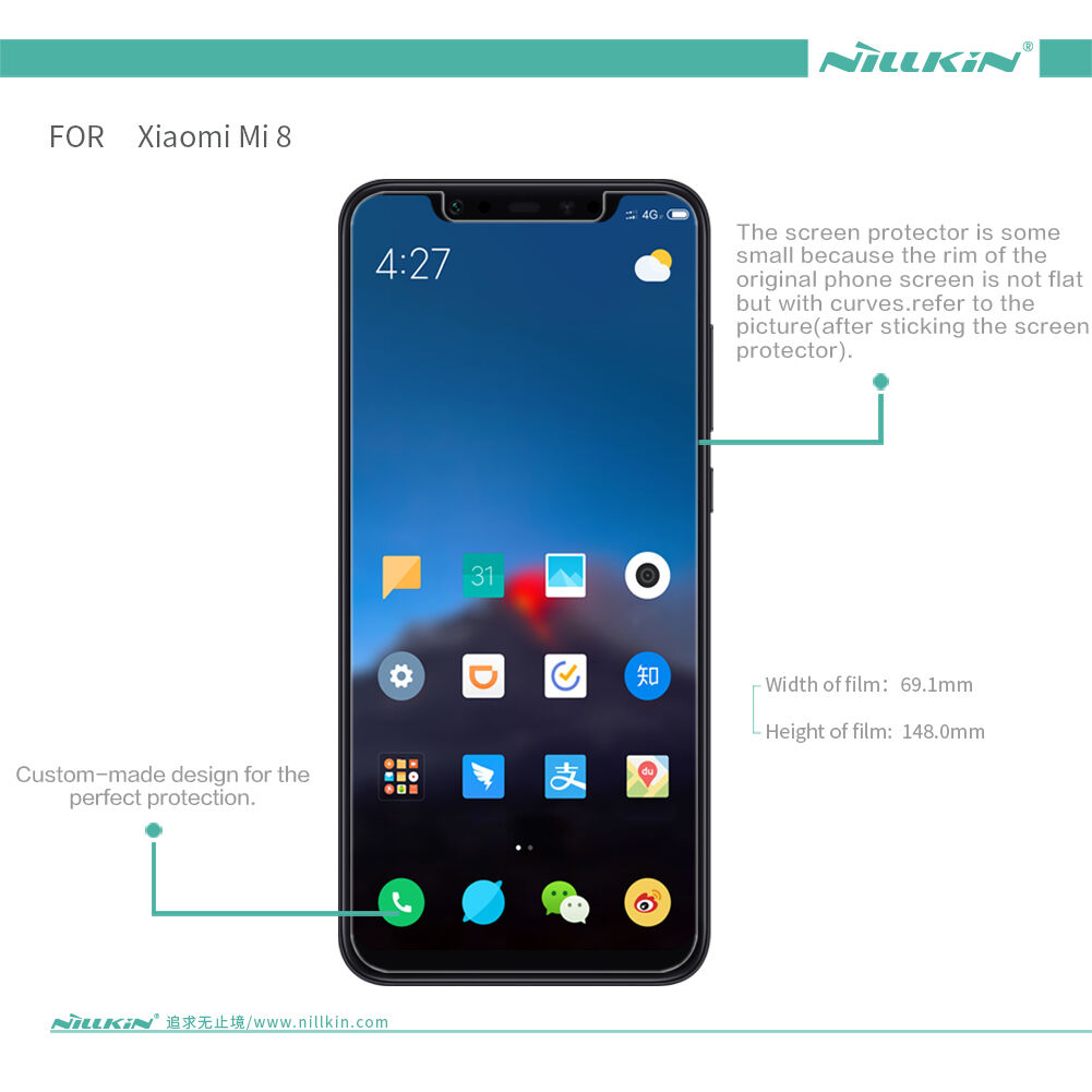 Folie de protecție Nillkin pentru Xiaomi Mi 8 - transparent