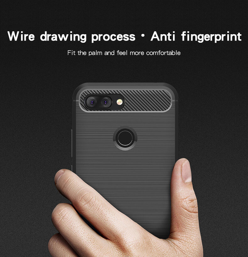 Carcasă Mofi cu textură șlefuită, pentru Xiaomi Mi 8 Lite - albastru închis