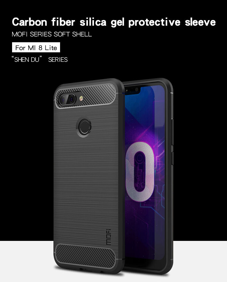 Carcasă Mofi cu textură șlefuită, pentru Xiaomi Mi 8 Lite - negru
